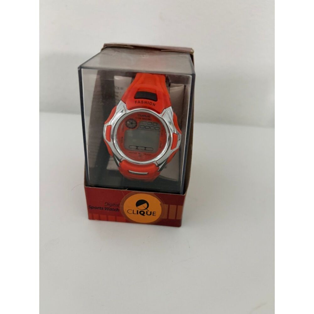 Clique Digital sports watch red New in original packaging